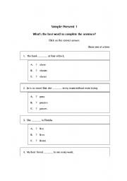 English worksheet: Simple Present