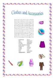 English worksheet: Clothes and Accessories