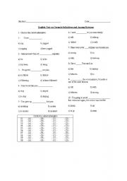 English worksheet: Test on Gerund/Infinitive and Among/between