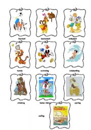 English Worksheet: sports flashcards
