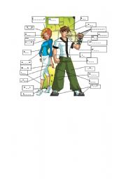 English Worksheet: ben ten body