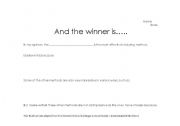 English worksheet: And the winner is...