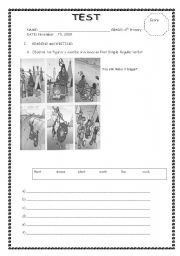 English Worksheet: Test 6th Primary Past Simple