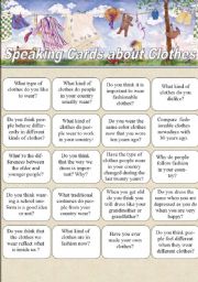 Speaking Cards about Clothes