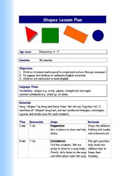 Shapes Song Lesson Plan