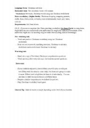 English worksheet: Christmas activities  I