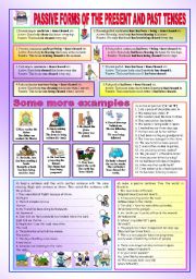 English Worksheet: PASSIVE FORMS OF THE PRESENT AND PAST TENSES