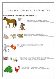 English Worksheet: COMPARATIVE AND SUPERLATIVE