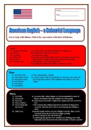 English Worksheet: American English - a Colourful Language