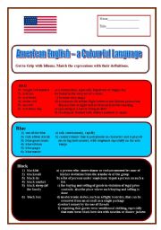 English worksheet: American English - a Colourful Language