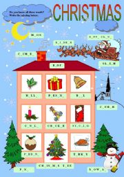 English Worksheet: Christmas words