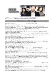 English Worksheet: Lie to Me series