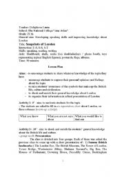 English Worksheet: Snapshots of London