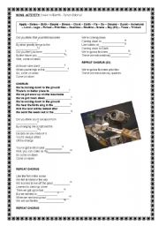 English Worksheet: Song Activity: Down to Earth - Peter Gabriel (Wall-E)