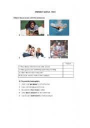 English worksheet: Present Simple -test