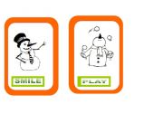 English Worksheet: snowman actions flashcards