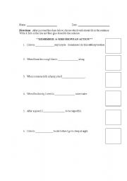 English Worksheet: Action Verbs