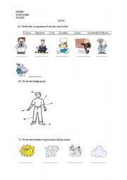 English Worksheet: OUIZ