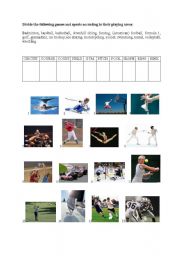 English worksheet: Sports and playing areas
