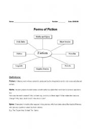 English worksheet: Forms of Fiction