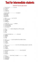 Test for intermediate students