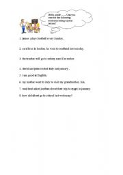 English Worksheet: capitalization