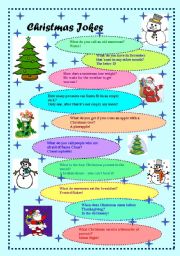 English Worksheet: Christmas Jokes