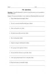 English Worksheet: Wh- Questions