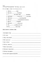 English worksheet: Has Have