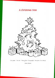English Worksheet: A christmas tree