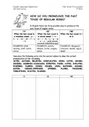 English Worksheet: Past regular verbs pronunciation