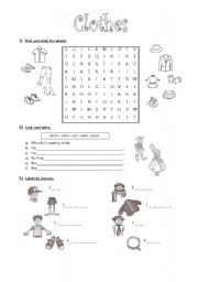 English Worksheet: Clothes