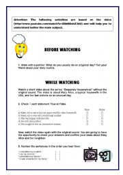 English worksheet: Simple Past Class