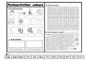 English Worksheet: Pictioactivities: colours