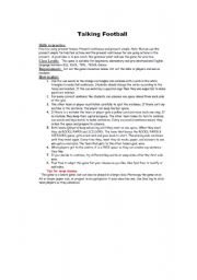 English worksheet: talking football