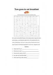 English Worksheet: food text maze