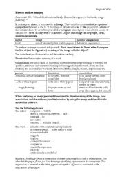 English worksheet: how to analyse imagery