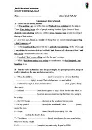 English worksheet: grammar extra sheet