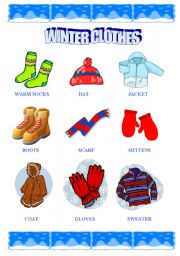 English Worksheet: Winter clothes