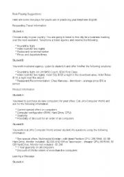 English worksheet: Telephone role play