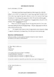 English Worksheet: Misteryous Visitors