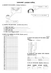 English Worksheet: A Mixed Worksheet for 6th classes