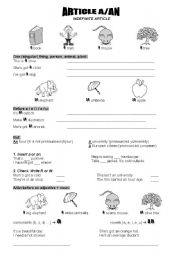English Worksheet: Articles a, an, some, any for Messages 1 Module 2