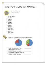 English worksheet: Are you good at Maths?