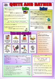 English Worksheet: QUITE AND RATHER