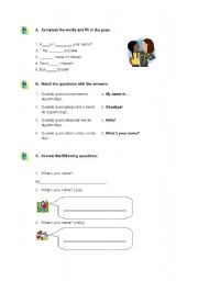 English Worksheet: Greetings