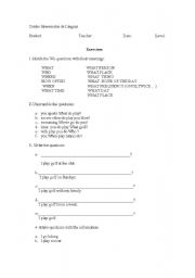 English worksheet: Wh-questions