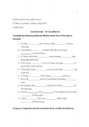 English worksheet: First Conditional