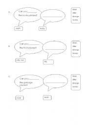 English Worksheet: asking someone to do something exercise