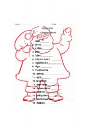 christmas word scramble with ans key